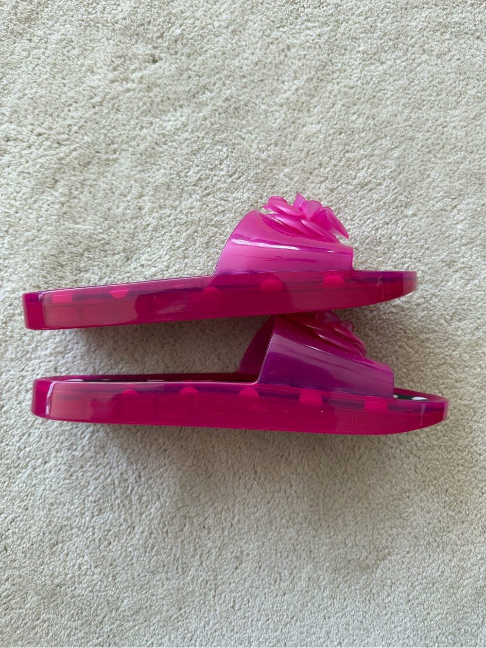 kate spade fuchsia camellia polka dot slide sandals - Picture 4 of 8